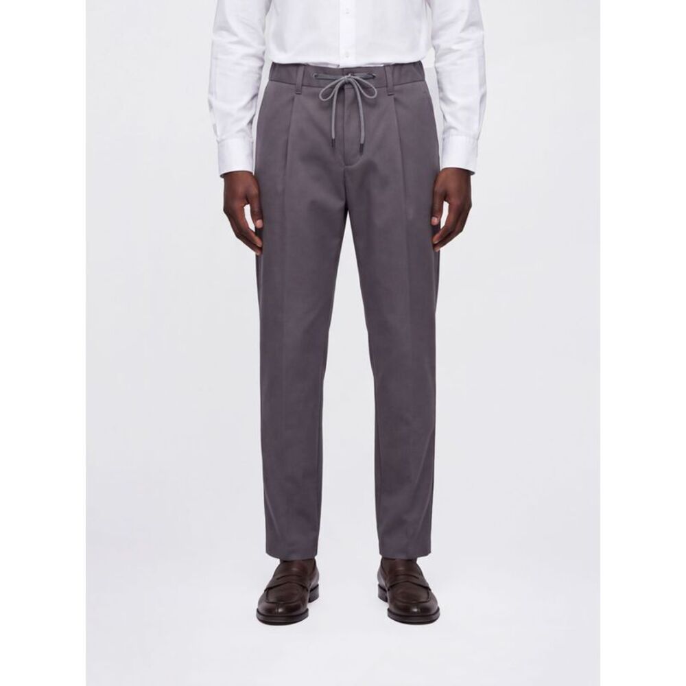 Herno Men Herno Slim Fit Cotton Trousers With Drawstring Waist And Belt Loops